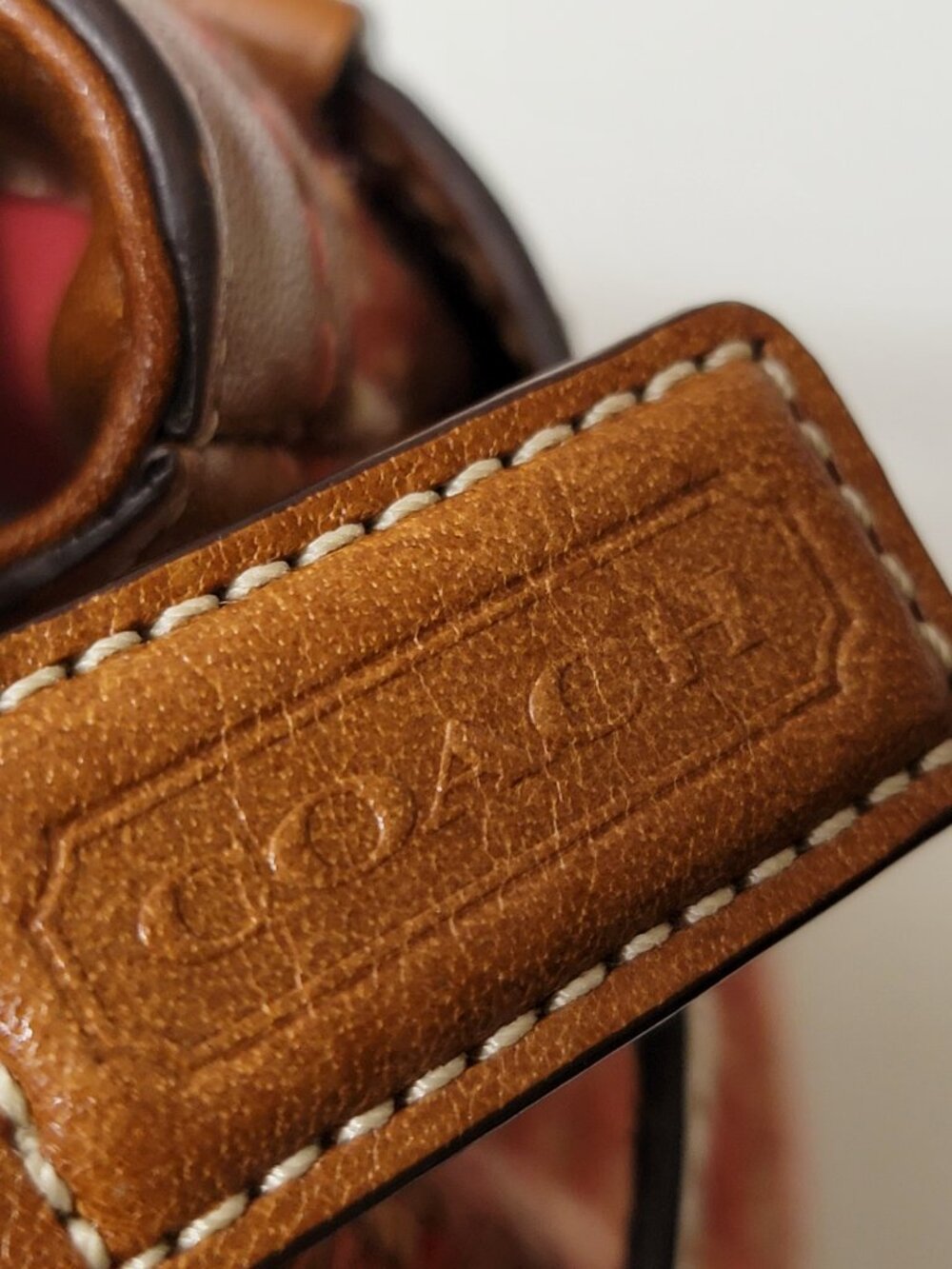 Coach Hampton Tweed Satchel Rose Herringbone Wool Leather Trim Bag Vintage F1121 - Picture 7 of 15